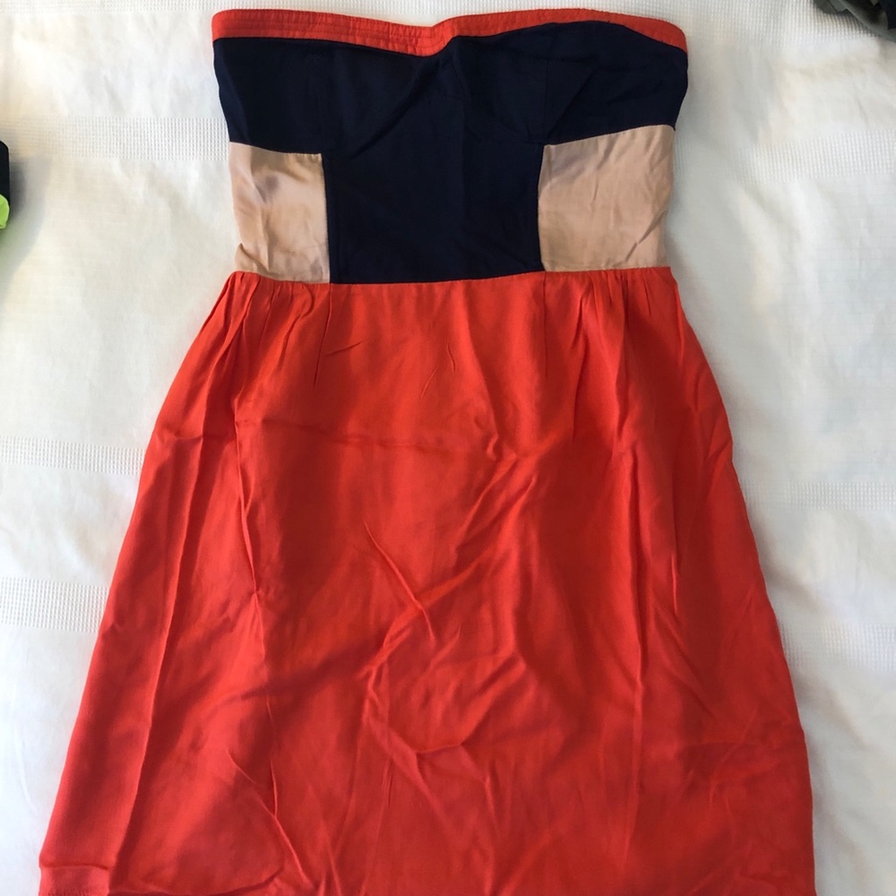Short color block cotton dress